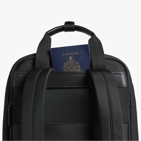 Monos Metro Backpack Travel Bag Duffel Black Nylon Vegan Leather Carry On Kit - Picture 4 of 16